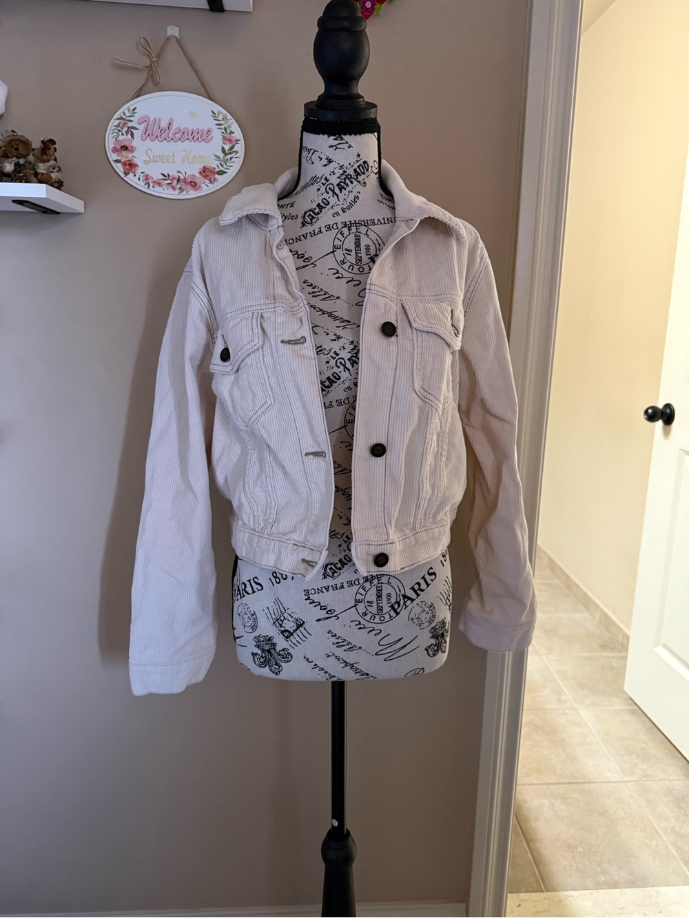 hollister cream corduroy jacket